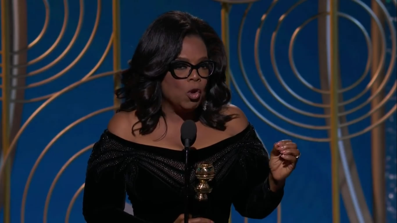 Oprah Winfrey Receives Cecil B de Mille Award at the 2018 Golden Globes