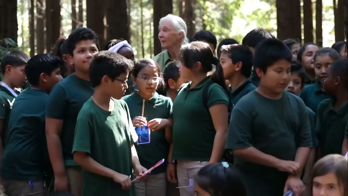Jane Goodall inspires kids at Berkeley's Redwoods (excerpts)